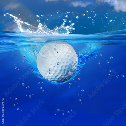 Golf ball splash.