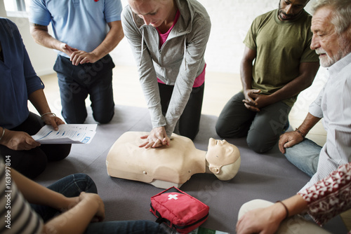 CPR First Aid Training Concept