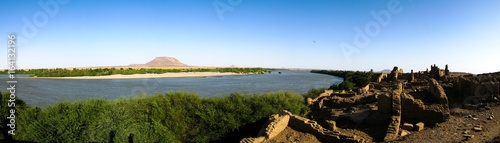 Ruined fortress at the Sai island at Nile river, Sudan