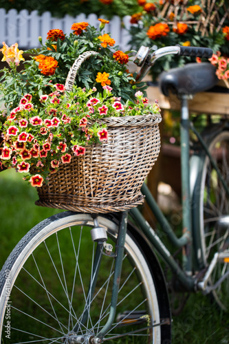 Fahrrad mit Blumen geschmückt, Dekoration