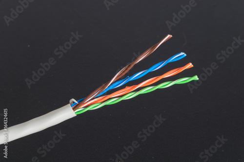 Ethernet cable showing twisted pairs