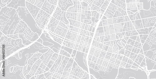 Vector city map of Austin, Texas. 