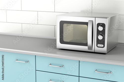 Silver microwave oven