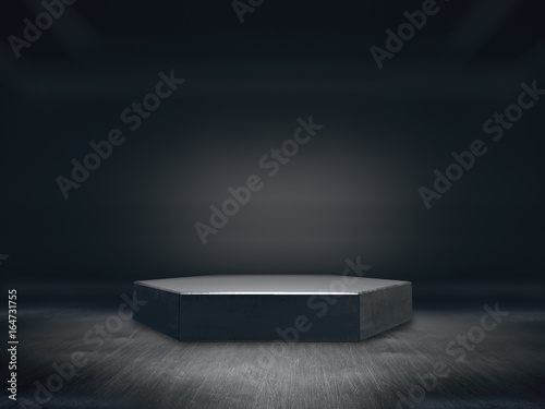 Pedestal for display,Platform for design,Blank product stand with .3D rendering.