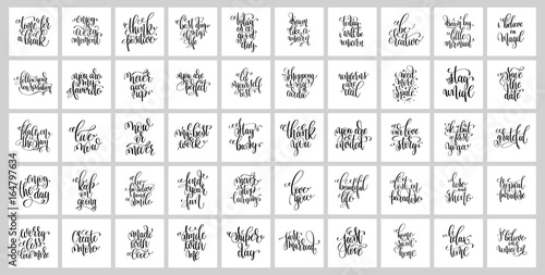 set of 50 hand lettering posters, motivational and inspirational