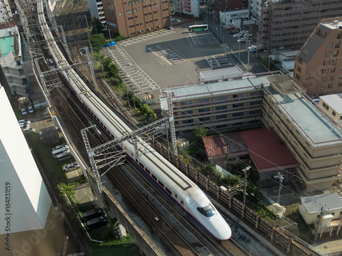 Shinkansen and the city of Sendai