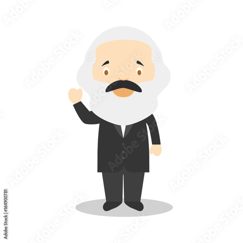 Karl Marx cartoon character. Vector Illustration. Kids History Collection.