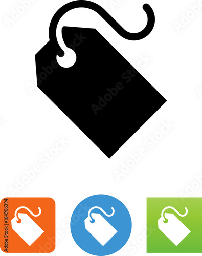 Blank Price Tag With String Icon - Illustration