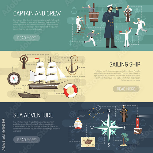 Sailing Horizontal Banners Webpage Design 