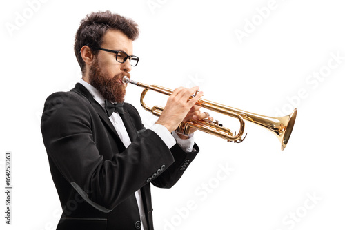 Musician playing a trumpet