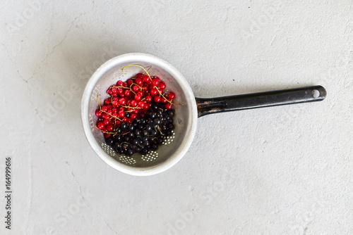 Seasonal fruits on a colander