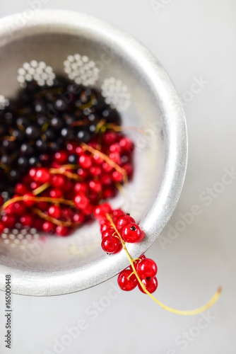 Seasonal fruits on a colander