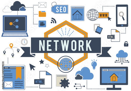Network technology icon graphic 