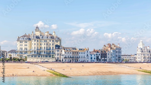 View from the pier on the skyline of Eastbourne, Sussex, United Kingdom