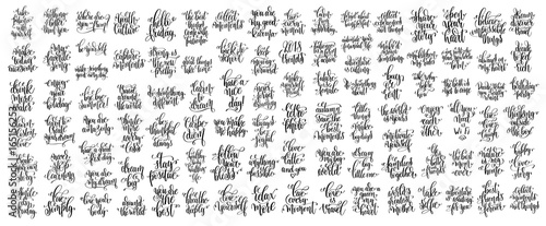 mega set of 100 hand lettering inscription, motivation and inspi