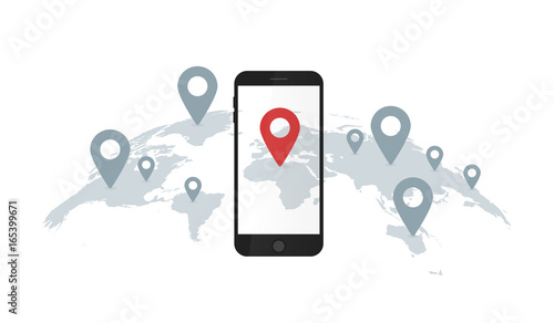 Smartphone and geolocation pin