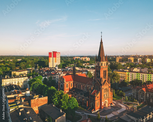 Sosnowiec Katedra Wniebowzięcia NMP z powietrza