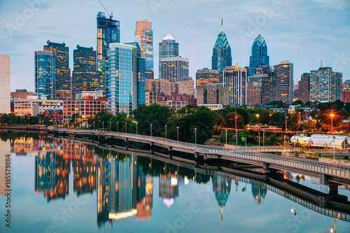 Philadelphia skyline at night