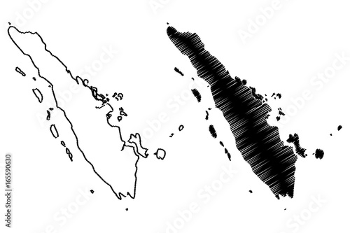 Sumatra map vector illustration, scribble sketch Sumatra