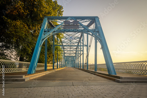 Walnut Street walking Bridge Chattanooga, TN. Built in 1890 this is now exclusively for pedestrian and bicycle use.