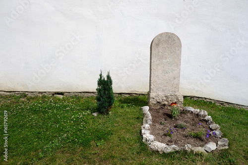 Grave on green grass