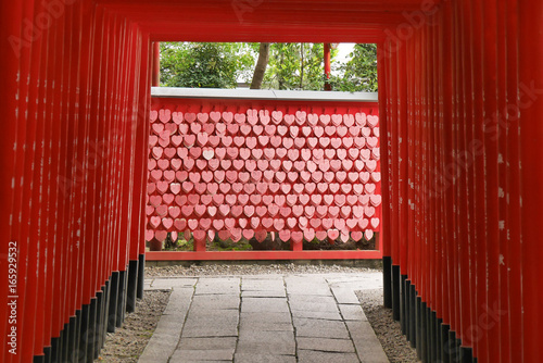 Inuyama, JAPAN - Jun 16th, 2015. Ema are small wooden plaques on which Shinto worshippers write their prayers or wishes. Ema are then left hanging up at the shrine for gods or spirits to receive them