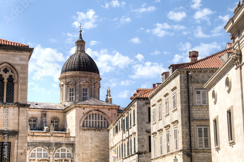 Historical buildings in the old town of Dubrovnik in Croatia 