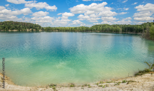 Panorama - lake with clear turquoise water
