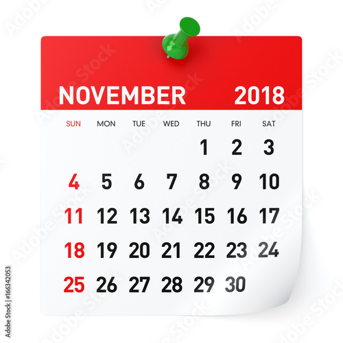 November 2018 - Calendar