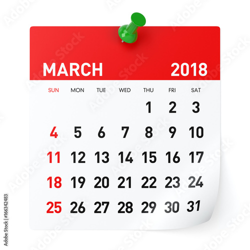 March 2018 - Calendar