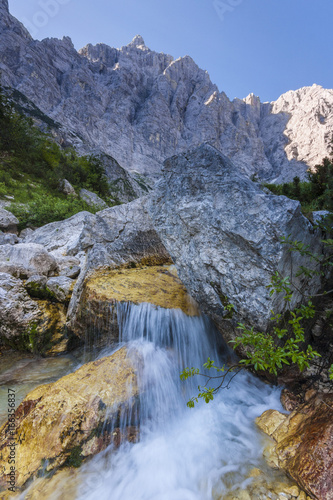 Triglavska Bistrica stream, which springs up in the Vrata Valley, Triglav National Park.