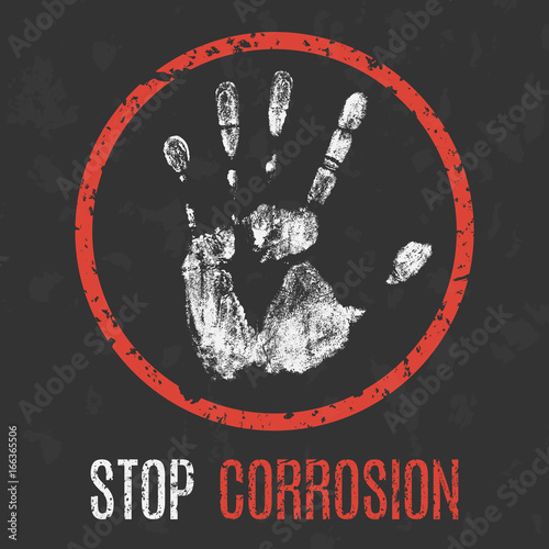 Conceptual vector illustration. Stop corrosion