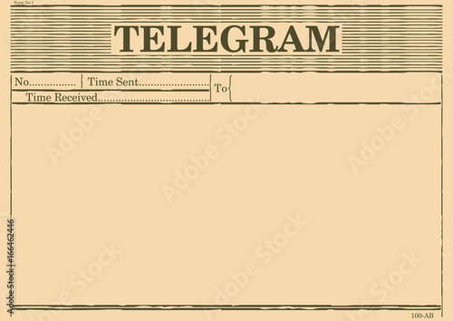 Blank telegram form. Flat vector.