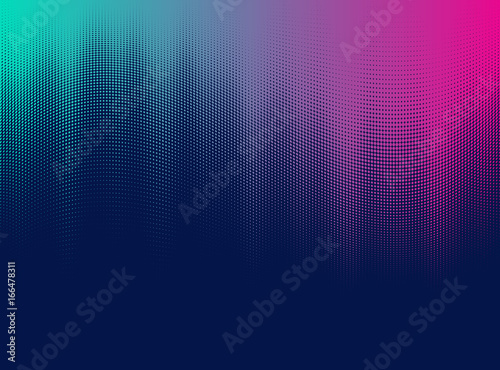 Vector halftone gradient effect. Vibrant abstract background. Retro 80's style colors and textures.