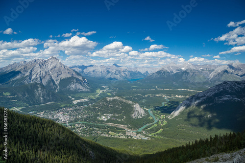 Aussicht von Sulphur Mountain bei Banff, Banff Nationalpark, Alberta Kanada