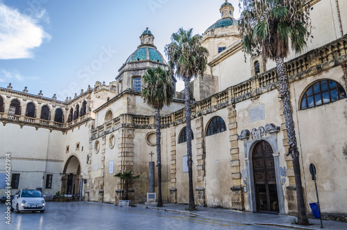 Main square and cathedral of the city of mazara del vallo