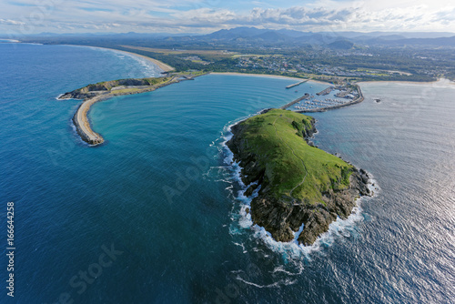 Muttonbird Island looking south-west towards Jetty Beach and Coffs Harbour