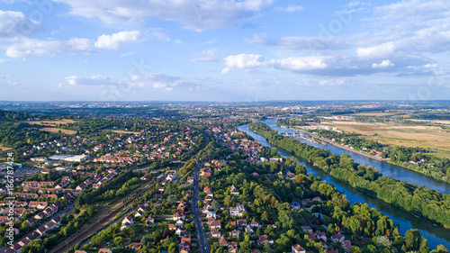 Photo aérienne d'Andrésy, dans les Yvelines, France