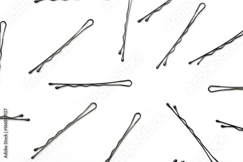 Bobby pins / hairpins on the white background