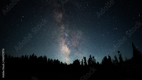 Clear view of the Milky Way photographed from the Rocky Mountains in Wyoming