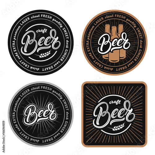 Set of coasters for beer, bierdeckel, beermat for bar, pub, beerhouse.