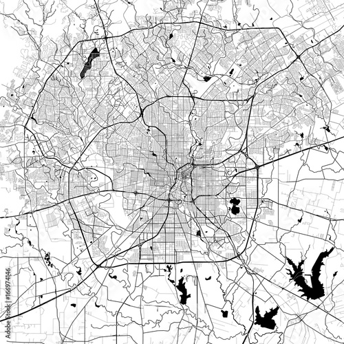 San Antonio Monochrome Vector Map