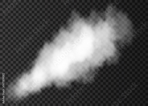White smoke puff isolated on transparent background.