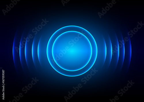 abstract digital sound wave blue light background