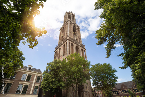 utrecht historic city netherlands church tower