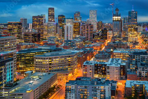 Denver City Skyline at Dusk