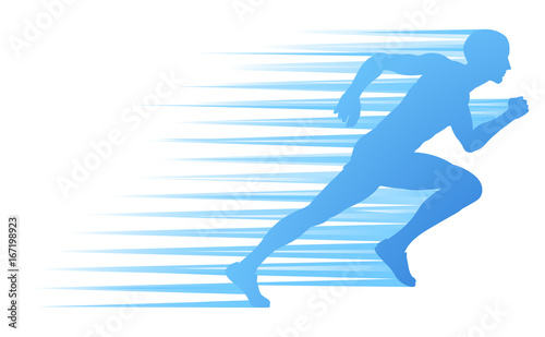 Silhouette Runner Sprinting or Running Concept