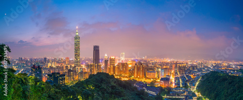 City of Taipei skyline at twilight
