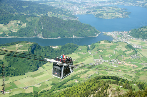 Stanserhorn Cabrio cable car. Stanserhorn Cabrio, the the world's first double deck open top cable car