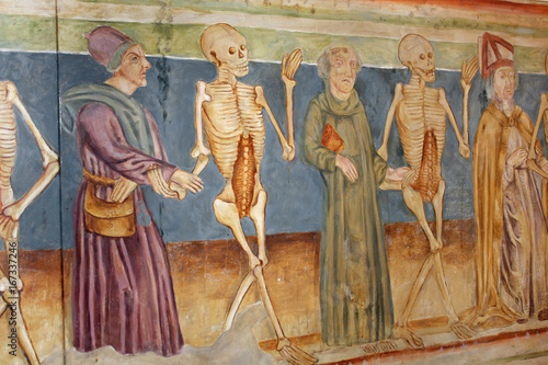 Medieval Church Painting, Dance of Death 